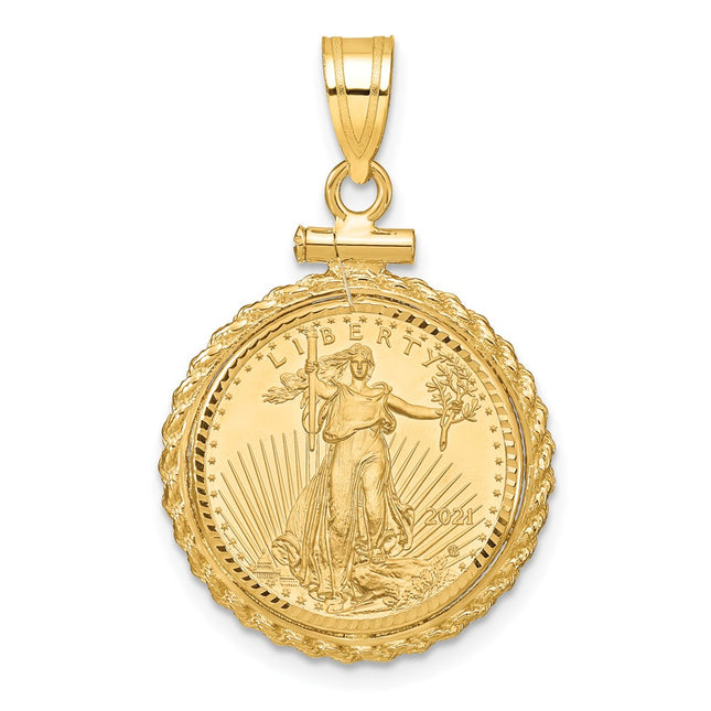 14k Yellow Gold Pendants Style C8195D - Classique Jewelry Inc.