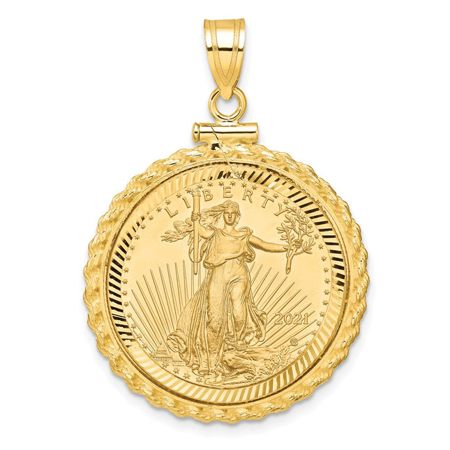 14k Yellow Gold Pendants Style C8195D - Classique Jewelry Inc.