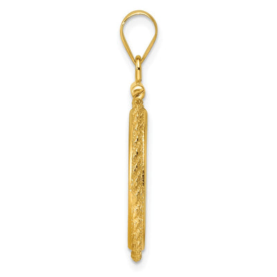 Wideband Distinguished Coin Jewelry 14K Polished Casted Rope x Screw Top Coin Bezel Pendant, 32.35 x 21.9mm