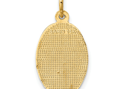14k Saint Christopher Medal Charm, 21.75 x 11mm