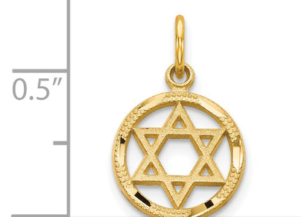 14k Solid Polished Star of David Charm, 19 x 12mm