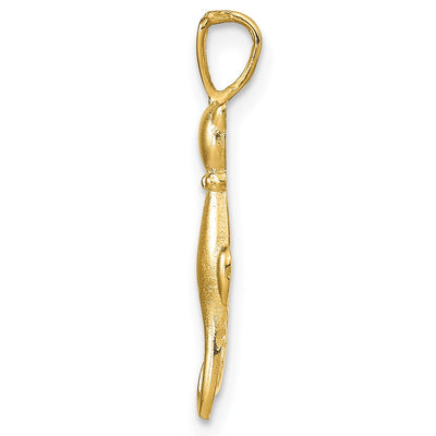 14K Satin and Polished Cats Pendant