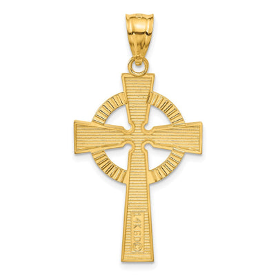 14K Celtic Cross Pendant, 45 x 24mm