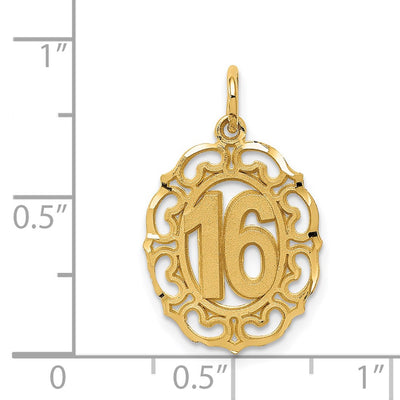 14K #16 in Oval Circle Pendant