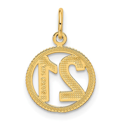 14K #21 in A Circle Pendant