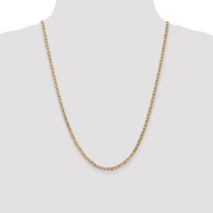 14K Concave Anchor with Lobster Clasp Chain (Style CCA080-24)
