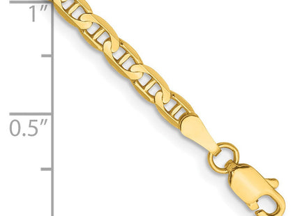 14K Concave Anchor with Lobster Clasp Bracelet (Style CCA080-7)