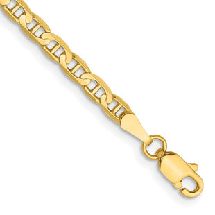 14K Concave Anchor with Lobster Clasp Bracelet (Style CCA080-7)