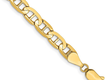14K Concave Anchor with Lobster Clasp Bracelet (Style CCA140-7)