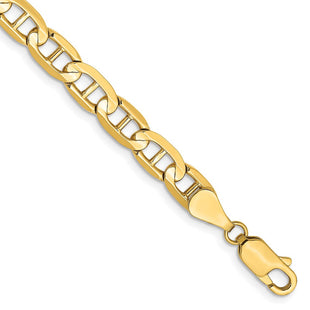 14K Concave Anchor with Lobster Clasp Bracelet (Style CCA140-7)