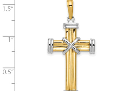 14k Two-tone Latin Cross Pendant (Style CG17)