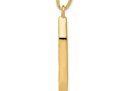 14K w/ White Rhodium Mezuzah W/Shin Charm, 38 x 9mm