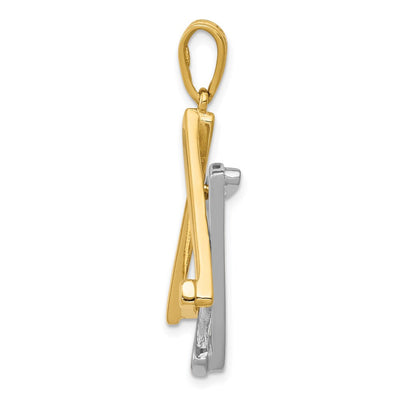 14K Two-tone Star of David Pendant, 39 x 24mm