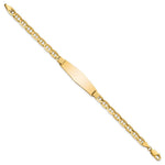 14K Polished Solid Chain/Solid Plate Anchor Link Soft Diamond Shape 33x9. Plate ID Bracelet, 7 x 10mm view