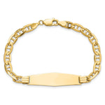 14K Polished Solid Chain/Solid Plate Anchor Link Soft Diamond Shape 33x9. Plate ID Bracelet, 7 x 10mm view