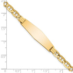 14K Polished Solid Chain/Solid Plate Anchor Link Soft Diamond Shape 33x9. Plate ID Bracelet, 7 x 10mm view