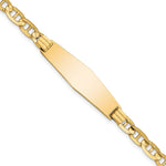 14K Polished Solid Chain/Solid Plate Anchor Link Soft Diamond Shape 33x9. Plate ID Bracelet, 7 x 10mm view