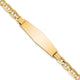 14K Polished Solid Chain/Solid Plate Anchor Link Soft Diamond Shape 33x9. Plate ID Bracelet, 7 x 10mm