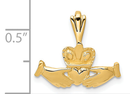 14k Claddagh Charm, 17 x 18mm