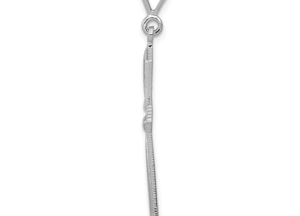 14K white gold cross pendant, alternate view