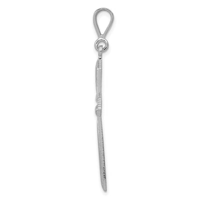 14K White Gold Passion Cross Pendant, 43 x 20mm