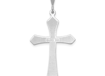 14K white gold cross pendant, further view