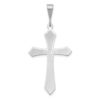 14K White Gold Passion Cross Pendant, 43 x 20mm