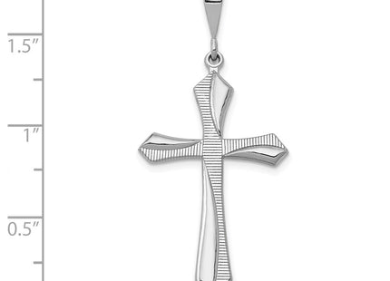 14K white gold cross pendant, another view