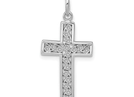 14K white gold cross charm