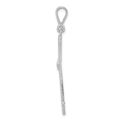 14K White Gold Celtic Cross Charm, 29 x 16mm