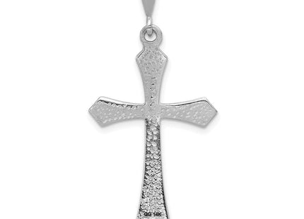14K white gold cross charm, further view