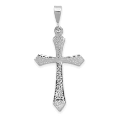 14K White Gold Celtic Cross Charm, 44 x 21mm