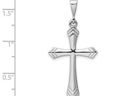 14K white gold cross charm, another view