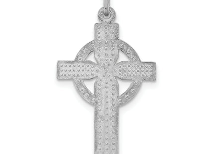 14k White Gold Celtic Cross Charm, 29 x 16mm