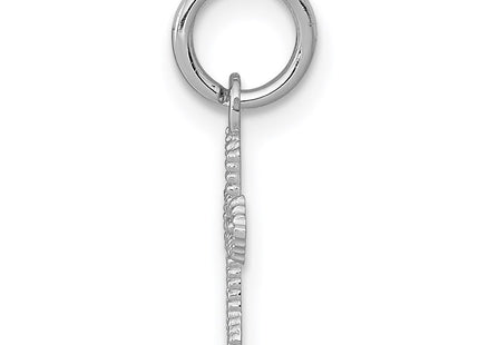 14K white gold cross charm, alternate view
