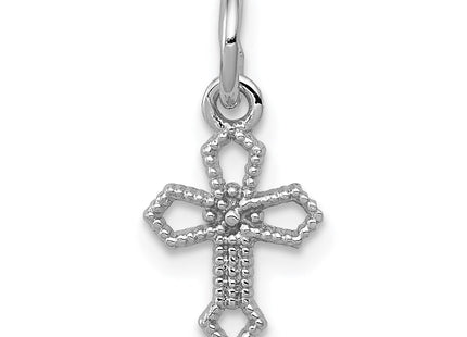 14K white gold cross charm