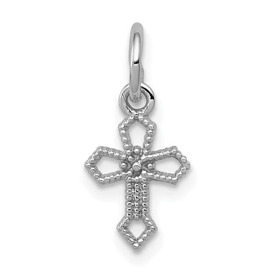 14K white gold cross charm