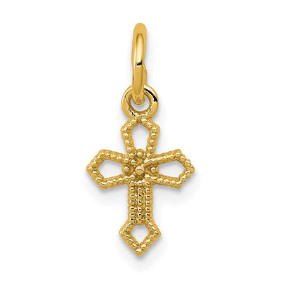 14K gold cross charm