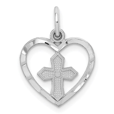 14K white gold cross charm