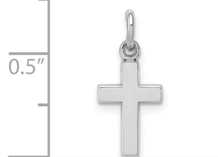 14k White Gold Cross Charm, 20 x 9mm