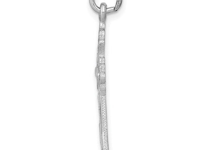 14K white gold cross charm, alternate view