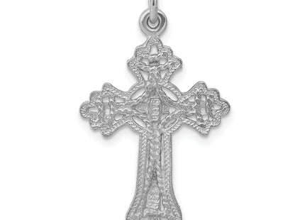 14k White Gold Cross Charm, 31 x 17mm