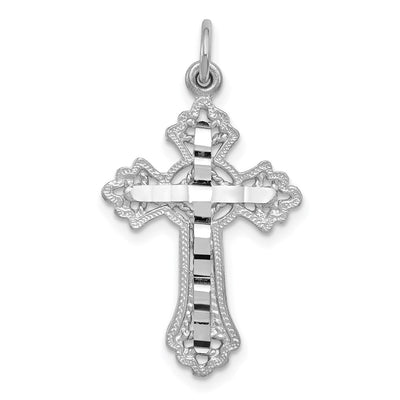 14K white gold cross charm