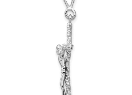 14K white gold crucifix charm, alternate view