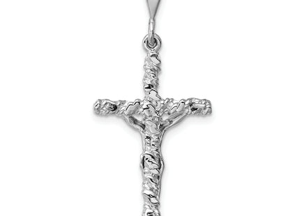 14K White Gold Crucifix Charm, 36 x 17mm
