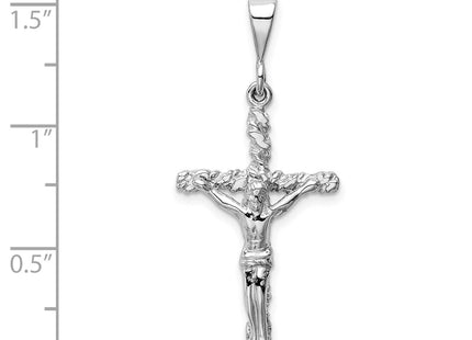 14K white gold crucifix charm, another view