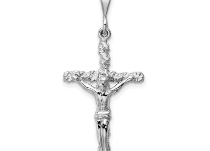 14K white gold crucifix charm