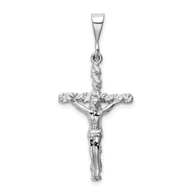 14K white gold crucifix charm
