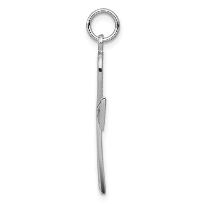 14K White Gold Ankh Cross Pendant, 37 x 14mm