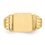14K 10.5x10.5mm Open Back Mens Signet Ring view